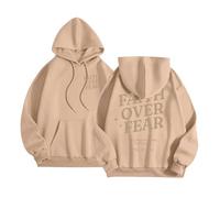 Generico Felpa Donna con Cappuccio per Il Tempo Libero Felpe Oversize Top da Elegante Scollo Rotondo E Spacco Laterale Autunno Allentata Adolescenti attività All'Aperto