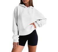 Generico Felpa Donna con Cappuccio Vintage Felpe Maniche Lunghe Puff Allentato Casual in Maglia Hoodie Baggy Soft Y2K Moda Streetwear