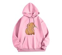 Generico Felpa Donna con Cappuccio Vintage Felpe Stampa di 3D Cartoon Hoodie Personalizzata Super Soft Touch Scollo Rotondo E Spacco Laterale Autunno Allentata Y2K Moda Streetwear