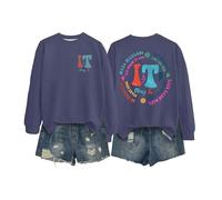 Generico Felpa Donna con Stampa Testo Colorato Its Okay Hard Days Collo Tondo Manica Lunga Maglione Design Artistico(Light Purple, XL)