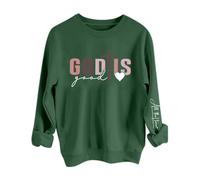 Generico Felpa Donna Oversize, Felpa Trekking Donna Scollo Girocollo Camicia a Maniche Lunghe Stampato Senza Cappuccio Top Sportivi Camicetta Stile Casual Sport Basic