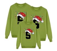 Generico Felpa Donna Senza Cappuccio con Stampa Numero 5 per Figlio Moda Casual Manica Lunga Scollo Rotondo Pullover Morbido e Divertente per Figli(Green, XXL)