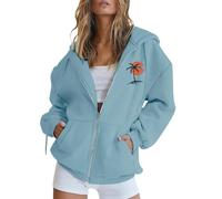 Generico Felpa Donna Zip Hoodie Tasche - Pile Maglione Manica Lunga Giacca Cappuccio - Abito Ideale Primavera Estate Autunno Inverno Stagione Felpa Leggera Donna Correre al Mattino