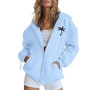 Generico Felpa Donna Zip Hoodie Tasche - Pile Maglione Manica Lunga Giacca Cappuccio - Abito Ideale Primavera Estate Autunno Inverno Stagione Felpe con Cappuccio da Donna Correre al Mattino
