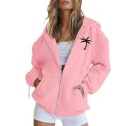 Generico Felpa Donna Zip Hoodie Tasche - Pile Maglione Manica Lunga Giacca Cappuccio - Abito Ideale Primavera Estate Autunno Inverno Stagione Felpa Cerniera Donna Correre al Mattino