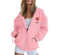 Generico Felpa Donna Zip Hoodie Tasche - Pile Maglione Manica Lunga Giacca Cappuccio - Abito Ideale Primavera Estate Autunno Inverno Stagione Felpa Pile Donna Difficile da Deformare