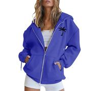 Generico Felpa Donna Zip Hoodie Tasche - Pile Maglione Manica Lunga Giacca Cappuccio - Abito Ideale Primavera Estate Autunno Inverno Stagione Abbigliamento Palestra Donna Correre al Mattino