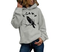 Genérico Felpa Essentials Donna Oversize Maglione Inverno Abbigliamento Adatto per la Vita Familiare Marea Strada Grandi Dimensioni Felpa Cappuccio Corsa, Luce Ashy, L