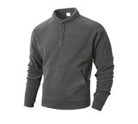 Generico Felpa in Pile con Collo Alto da Uomo, Pullover da Uomo con Bottoni da 1/4, vestibilità Slim, Maglione da Esterno