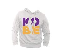 Generico Felpa Kobe con Cappuccio e Stampa Diretta- Hoodie Basket Black Mamba (Bianco, L)