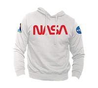 Generico Felpa NASA Missione Shuttle Logo Manica Pentagono Spazio Space Shuttle (L, Bianco)
