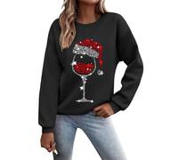 Generico Felpa Natale da Donna, Felpa Donna Invernale Pullover Natalizio Divertente Morbido T-Shirt di Natale Renna Felpa Manica Lunga Leggera Maglia da Natale Felpa per Il Tempo Libero