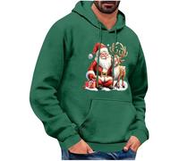 Generico Felpa Natalizia Uomo, Felpe con Cappuccio Uomo Classico Versatile Pullover Stampa Maniche Lunghe con Coulisse Top Camicetta Hoodie Camicia Felpa Uomo Oversize per Lo Streetwear