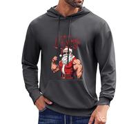 Generico Felpa Natalizie da Uomo, Felpa Pile con Cappuccio Uomo Elegant Taglia Forti alla Moda Stampato Pullover Manica Lunga Grinch Natale Stampato Sportivo Felpa Leggera Uomo per Lo Streetwear