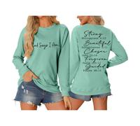 Generico Felpa Oversize da Donna Classica Sweatshirt Stampata Festosa Senza Cappuccio Cotone Eleganti Maglietta Maglione Girocollo attività All'Aperto Teens