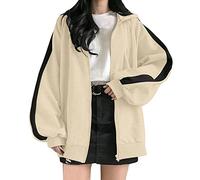 Generico Felpa Oversize da Donna con Stampa Elegante Zippe Personalizzata Super Soft Touch Maniche Lunghe Felpe Camicetta Autunno Allentata Tuta per Ragazza