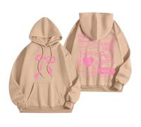 Generico Felpa Oversize da Donna con Stampa Top Personalizzata Super Soft Touch Maniche Lunghe Felpe Camicetta Y2K Cappuccio Tuta per Ragazza