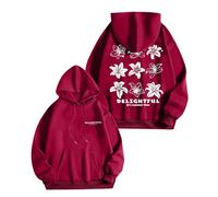 Generico Felpa Oversize da Donna con Stampa Zip Personalizzata Super Soft Touch Allentato Casual in Maglia Hoodie Tasche Felpe Streetwear