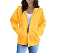 Generico Felpa Oversize da Donna con Stampa Zip Personalizzata Super Soft Touch Allentato Casual in Maglia Hoodie Autunno Allentata Tuta per Ragazza