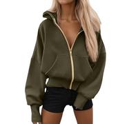 Generico Felpa Oversize da Donna Solid Color Cappuccio Elegante Zippe Personalizzata Super Soft Touch Pullover Baggy Hoodie Hip Hop 2025 Nuovi