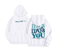 Generico Felpa Oversize da Donna Solid Color Cappuccio Stampa di 3D Cartoon Hoodie Pullover Originale Baggy Soft per Autunno E Inverno