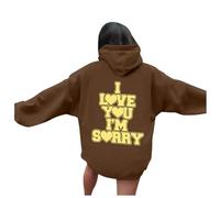 Generico Felpa Oversize da Donna Solid Color Cappuccio Zip Elegante con Allentato Casual in Maglia Hoodie Tasche Y2K Moda Streetwear