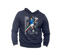 Generico Felpa Paolo Rossi - Pablito l'Uomo Che fece piangere Il Brasile - Hoodie con Cappuccio Campione del Mondo 82 Calcio Italia (Blu, XL)