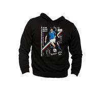 Generico Felpa Paolo Rossi - Pablito l'Uomo Che fece piangere Il Brasile - Hoodie con Cappuccio Campione del Mondo 82 Calcio Italia (Nero, XL)