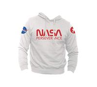 Generico Felpa Perseverance Rover Marte Missione Spaziale NASA sul Pianeta Rosso (M, Bianco)