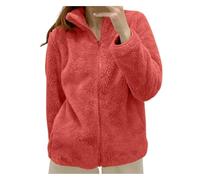 Generico Felpa Pile Donna con Zip Invernale Caldo Sweatshirt in Comoda Taglie Forti Giubbotto Fine Fleece Morbido Autunno Felpe Trekking Pesante Teddy Casual Sportiva Cerniera Giacca