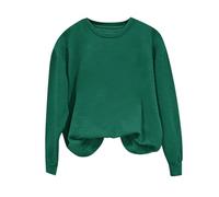 Generico Felpa Senza Cappuccio Donna Tinta Unita Calda Manica Lunga Girocollo Cotone Taglie Comode Hoodie Donna Morbido Feelcozy Hoodies Top Moda Casual Felpe per Autunno e Invernale Oversize