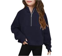 Generico Felpa Senza Cappuccio per Ragazza Long Sleeve Sweatshirt Unisex Accogliente Graziosa Felpe Casual E Comode Abbigliamento l'autunno l'inverno Ultra Morbida Oversize Autunno Inverno