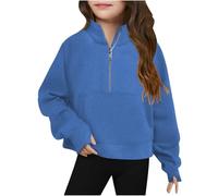 Generico Felpa Senza Cappuccio per Ragazza Long Sleeve Sweatshirt Unisex Accogliente Graziosa Felpe Casual E Comode Abbigliamento l'autunno l'inverno Ultra Morbida Oversize Autunno Inverno