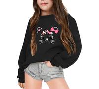 Generico Felpa Senza Cappuccio per Ragazza Long Sleeve Sweatshirt Unisex Felpe Girocollo Casual E Comode Maglia A Maniche Lunghe Ultra Morbida Oversize Autunno Inverno