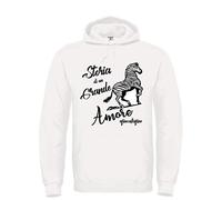 Generico Felpa Uomo Bianca per Tifosi bianconeri Calcio Storia di Un Grande Amore Coro, Stampata Direttamente su Tessuto (XS)