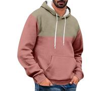 Generico Felpa Uomo con Cappuccio Abbigliamento Felpe Manica Lunga Colori a Contrasto Hoodies Sweatshirt Pullover Tops Autunno Inverno Moda Felpa Pile Uomo Dentro Il Cerchio