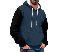 Generico Felpa Uomo con Cappuccio Abbigliamento Felpe Manica Lunga Colori a Contrasto Hoodies Sweatshirt Pullover Tops Autunno Inverno Moda Felpa Uomo con Cappuccio e Zip Dentro Il Cerchio