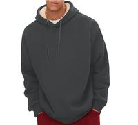 Generico Felpa Uomo con Cappuccio Invernale con Pile Interno Pullover per Le Mezze Stagioni Antivento Caldo Hoodie T Shirt Tinta Unita Uomo da Mettere sotto Giacca Elegante Offerte Lampo del Giorno