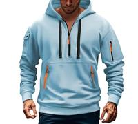 Generico Felpa Uomo con Cappuccio | No Logo | Cotone Premium | Basic - Casual - Sportivo | Senza Zip | Semplice Tinta Unita Felpa Uomo Invernale con Zip Cappello Semplice
