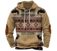 Generico Felpa Uomo con Cappuccio Sportivo Stampa Lettere per Coppie con Tasche e Design Moderno per Tempo Libero e Sociale(Khaki, M)