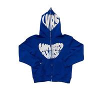 Generico Felpa Uomo con Cerniera,Cappotto con Cappuccio con Cerniera Stampata con Lettera di Tendenza della Moda di Strada da Uomo E da Donna
