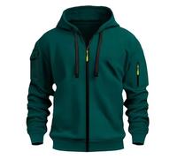Generico Felpa Uomo con Zip Felpe con Cappuccio, Cerniera Intera con Tasche Laterali Pullover Tops a Maniche Lunghe Cappotto Autunno Primavera Felpa Trekking Fitness Outdoor Durevoli Morbido E Caldo