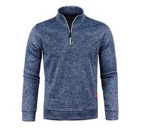 Generico Felpa Uomo con Zip, Pullover Collo Alto con Cerniera a Un Quarto, per Tempo Libero e Usi Multipli, vestibilità Adatta, Stagioni Intermedie