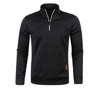 Generico Felpa Uomo Mezza Zip Sottile, Pullover Collo Alto con Cerniera a Un Quarto, per Tempo Libero e Usi Multipli, Vestibilità Adatta, Stagioni Intermedie