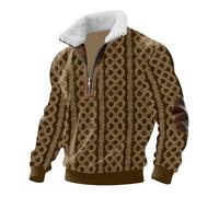 Generico Felpa Uomo Senza Cappuccio Casual Maglione in Pile Cotone Maglione con Cerniera A Un Quarto Maniche Lunghe vestibilità Normale Protegge dal Freddo Disponibile in Taglie S-XXXXXL