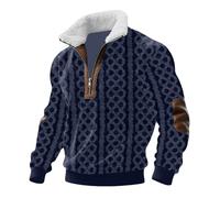 Generico Felpa Uomo Senza Cappuccio Casual Maglione in Pile Cotone Maglione con Cerniera A Un Quarto Maniche Lunghe vestibilità Normale Protegge dal Freddo Disponibile in Taglie S-XXXXXL