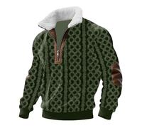 Generico Felpa Uomo Senza Cappuccio Casual Maglione in Pile Cotone Maglione con Cerniera A Un Quarto Maniche Lunghe vestibilità Normale Protegge dal Freddo Disponibile in Taglie S-XXXXXL