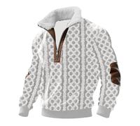 Generico Felpa Uomo Senza Cappuccio Casual Maglione in Pile Cotone Maglione con Cerniera A Un Quarto Maniche Lunghe vestibilità Normale Protegge dal Freddo Disponibile in Taglie S-XXXXXL