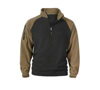 Generico Felpa Uomo Senza Cappuccio Manica Lunga Patchwork Felpa Collo Alto con Zip 1/4 Leggera Sweatshirt Invernale da Lavoro Tattico Pullover Basic Lupetto Pesante Cargo Sweatshirts