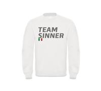 Generico Felpa Uomo Team Sinner Vari Colori Taglie dalla S alla XXL - Felpa Modello Girocollo (M, Bianco)